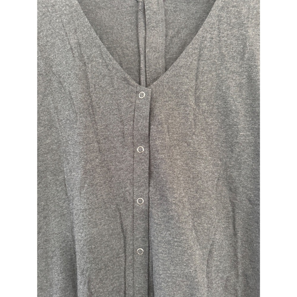 Seraphine | Organic Cotton Maternity & Nursing Labor Gown - Button-Down Grey - Picture 2 of 5
